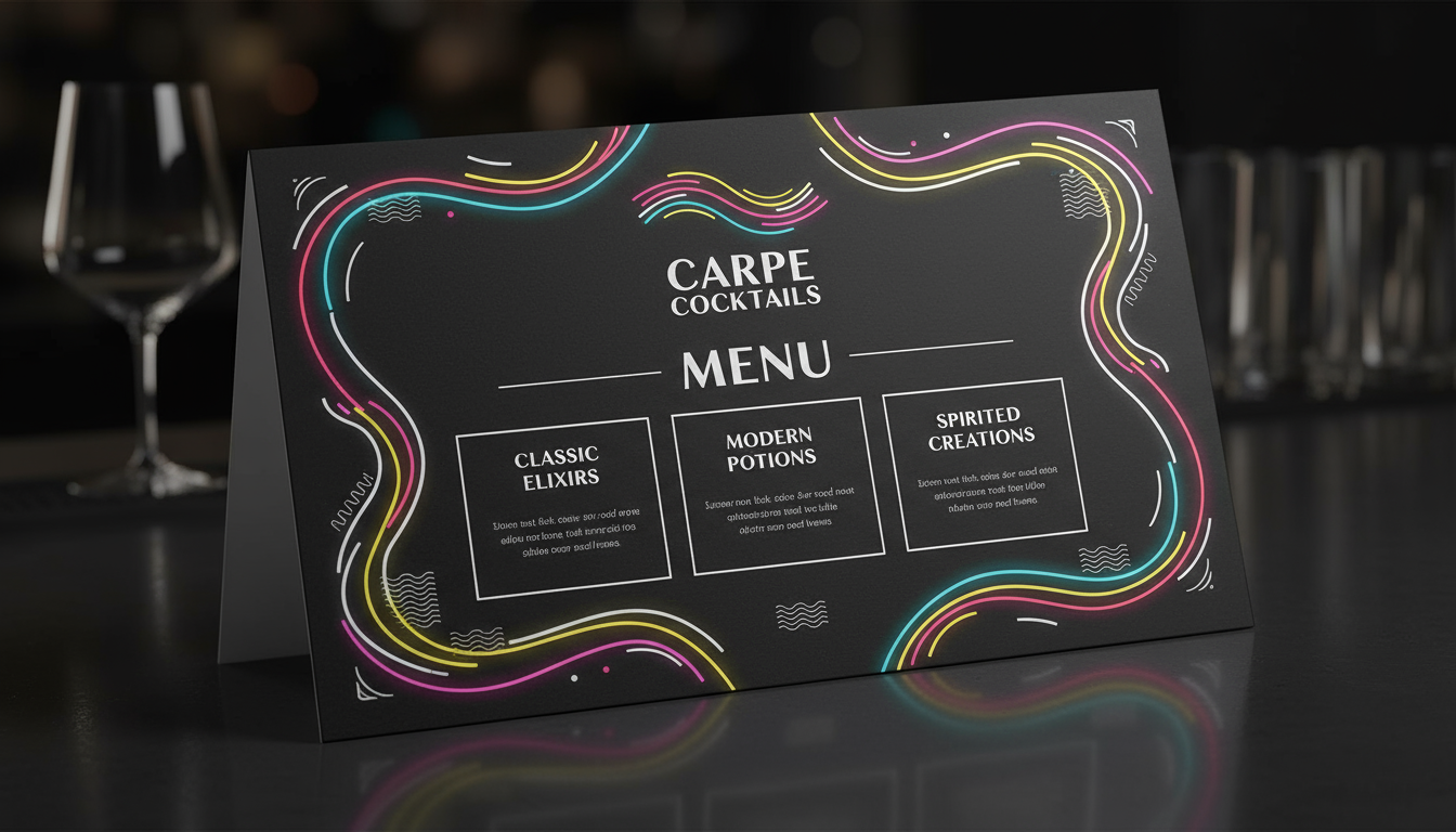 Carpe Cocktails - Bar menu cover design